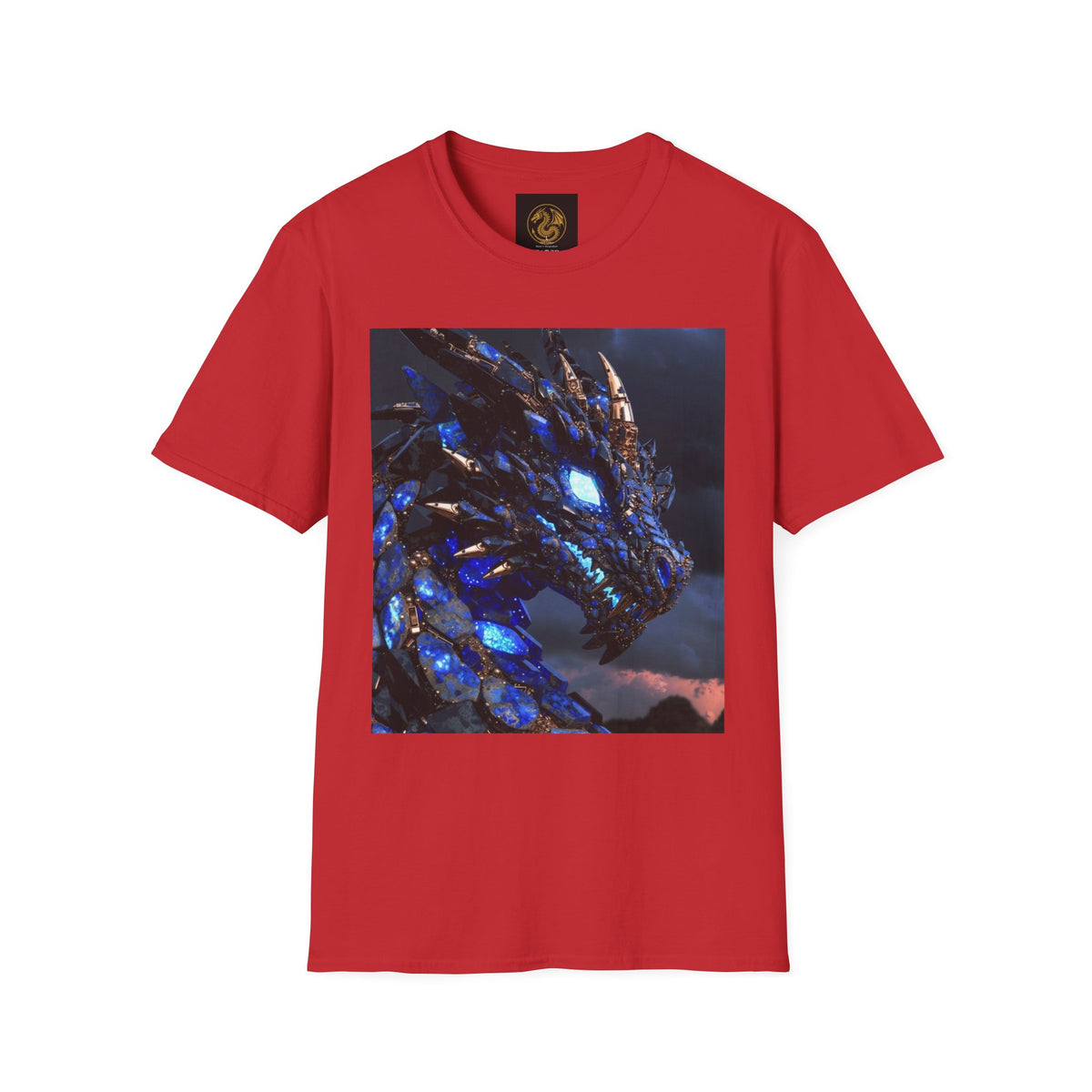 Blue Crystal Dragon T-Shirt — Mythical Fantasy Dragon Tee