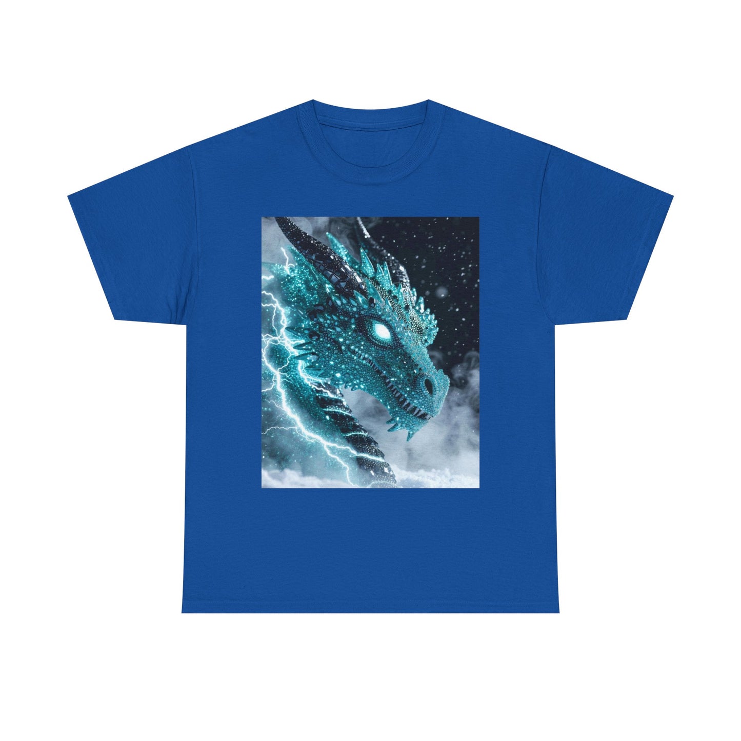 Dragon Storm T-Shirt — Electric Blue Dragon Graphic Tee
