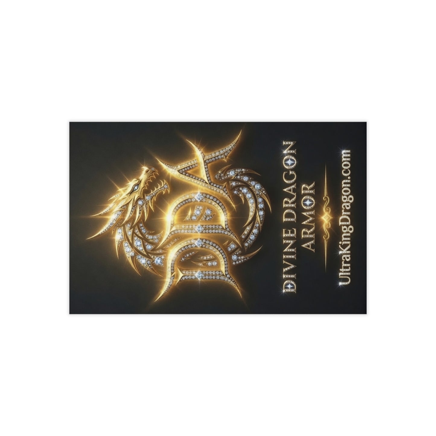 Gold Dragon Armor Business Cards — 100 Premium Metallic Logo Cards