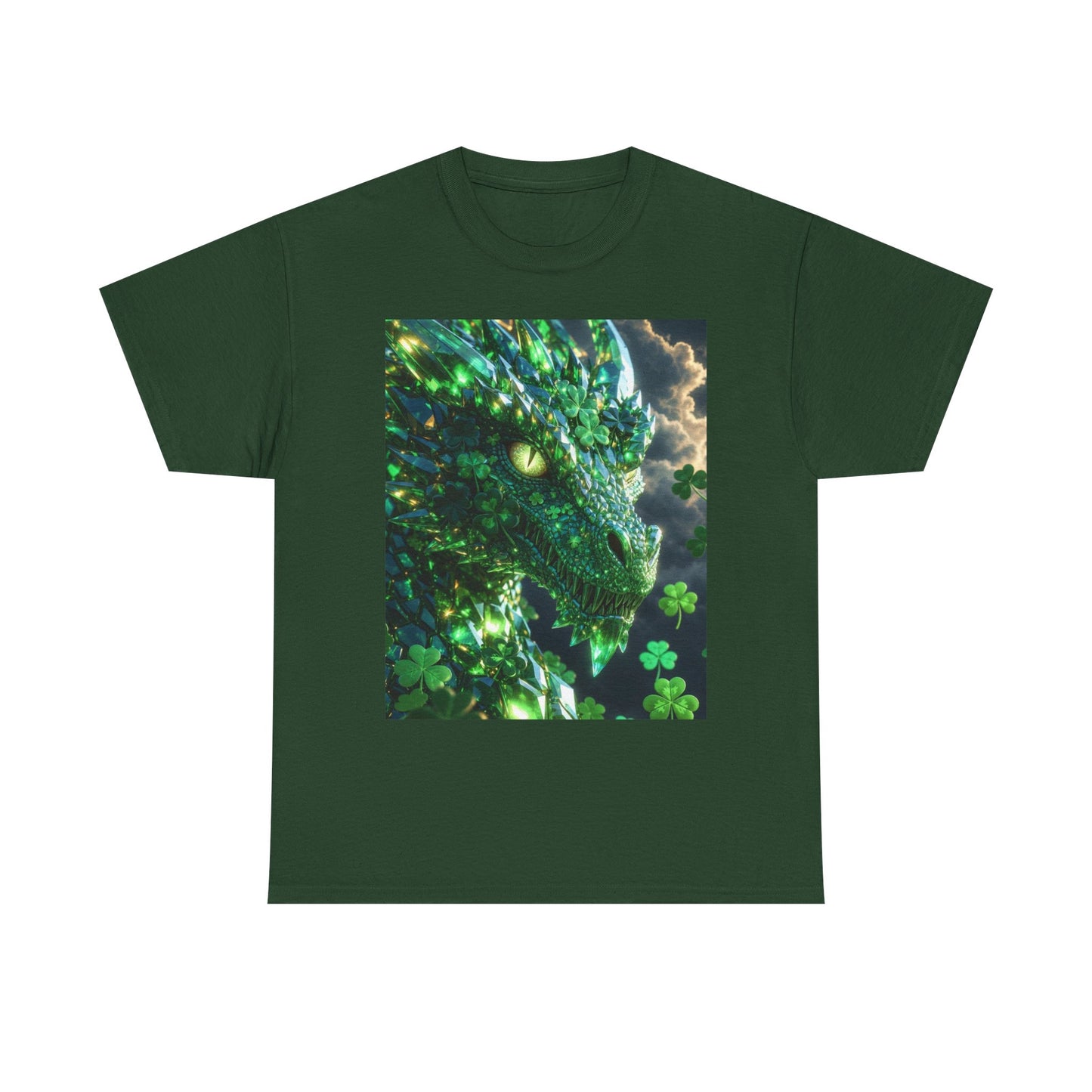 St. Patrick’s Day Green Dragon T-Shirt — Lucky Shamrock Fantasy Tee