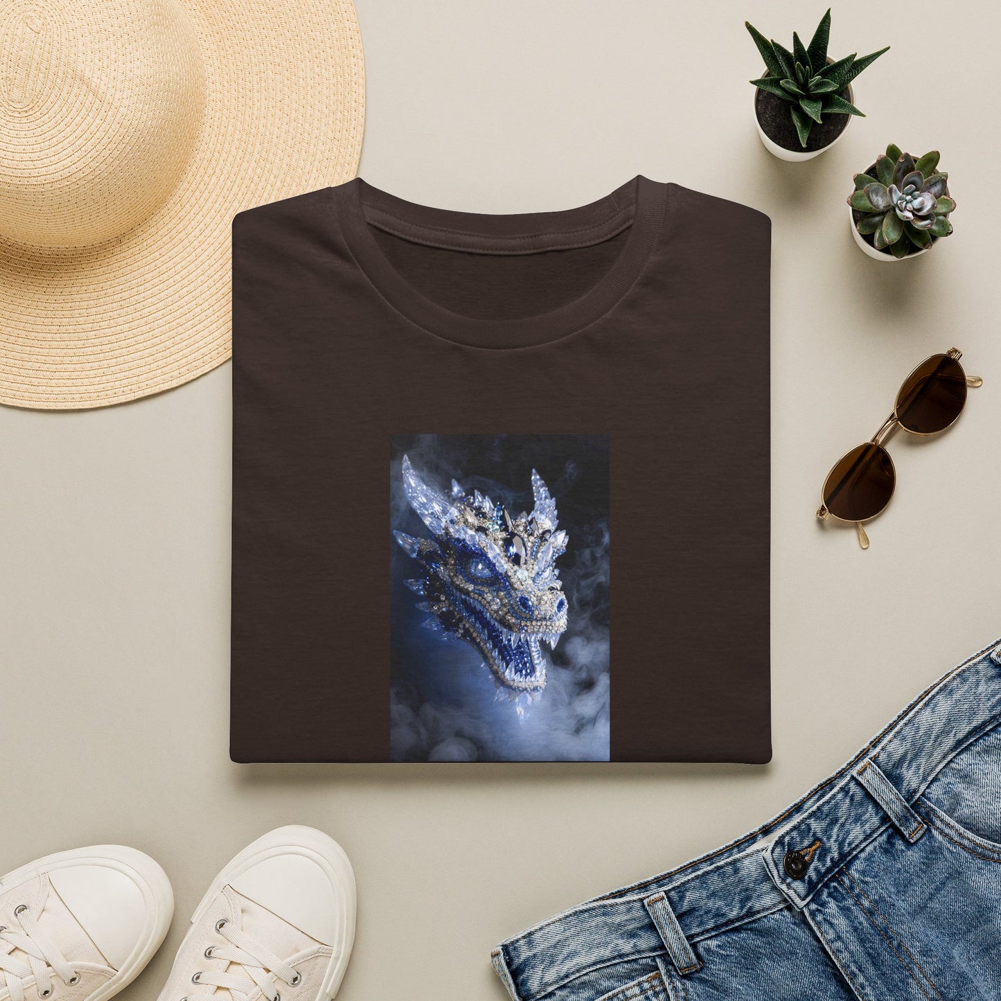 Dragon Portrait T-Shirt — Mystical Blue Dragon Art Tee