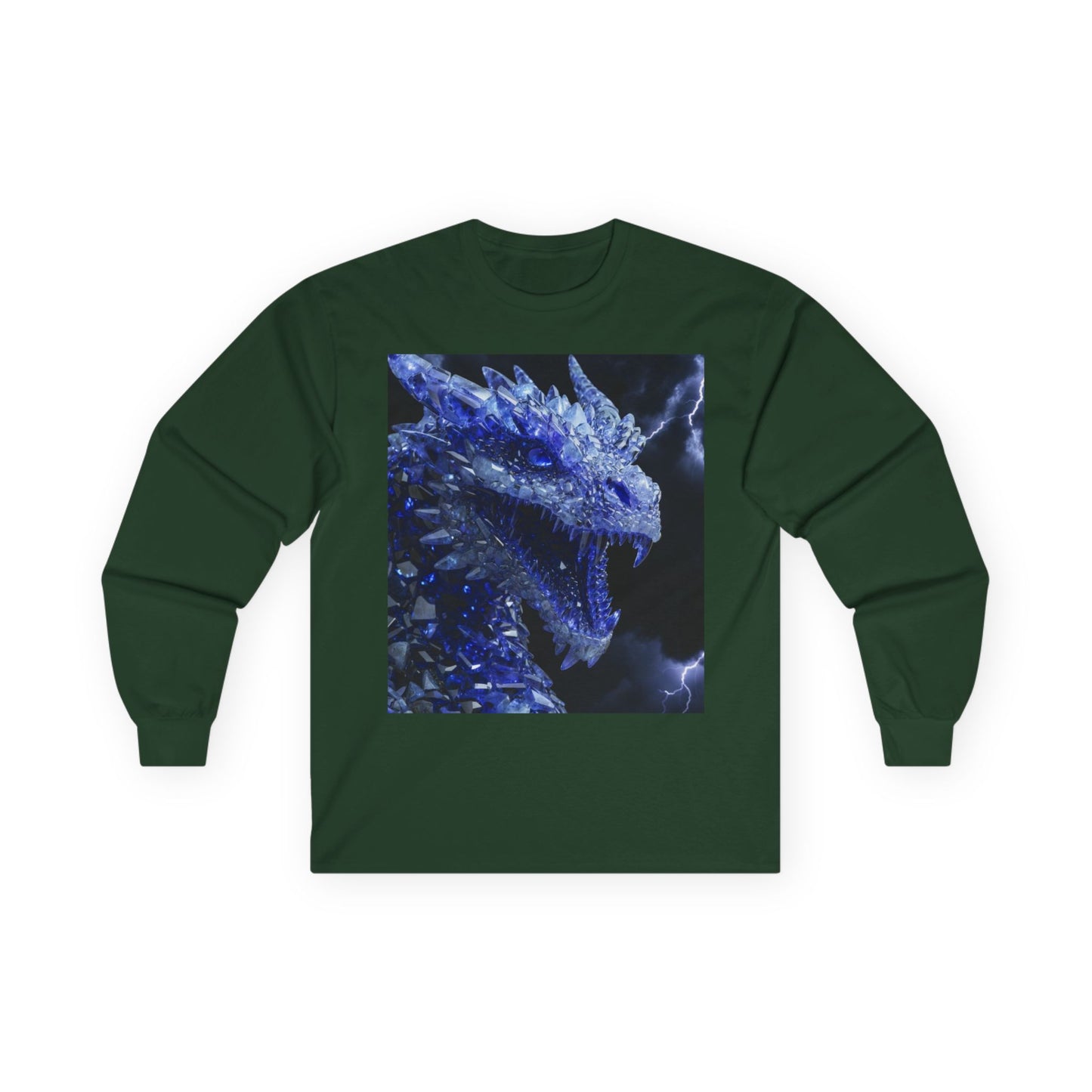 Ice Dragon Long Sleeve Tee — Blue Frost Dragon Graphic Shirt