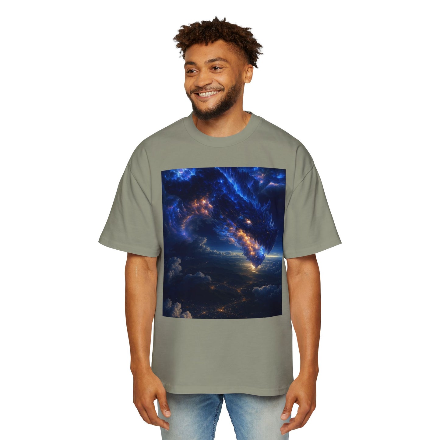 Men's Oversized Galaxy Tee, Comfortable Graphic T-Shirt, Casual Wear, Unique Gift for Space Lovers, Vintage Style, Unisex