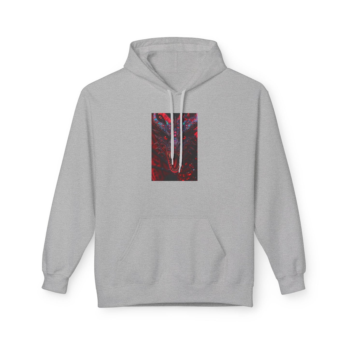 Abstract Red Dragon Marble Hoodie — Minimal Center Art Pullover