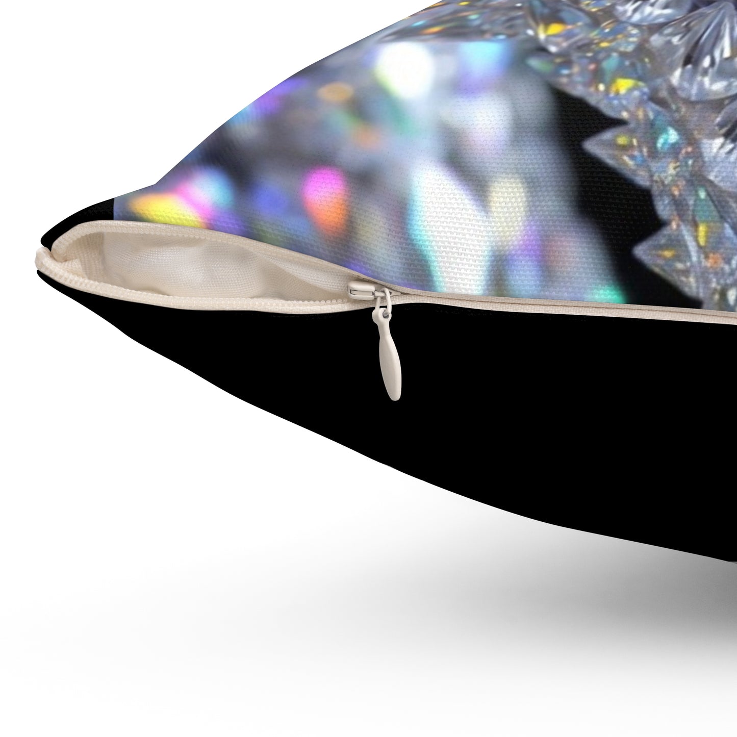 Crystal Dragon Decorative Pillow — Sparkling Gemstone Fantasy Throw Cushion