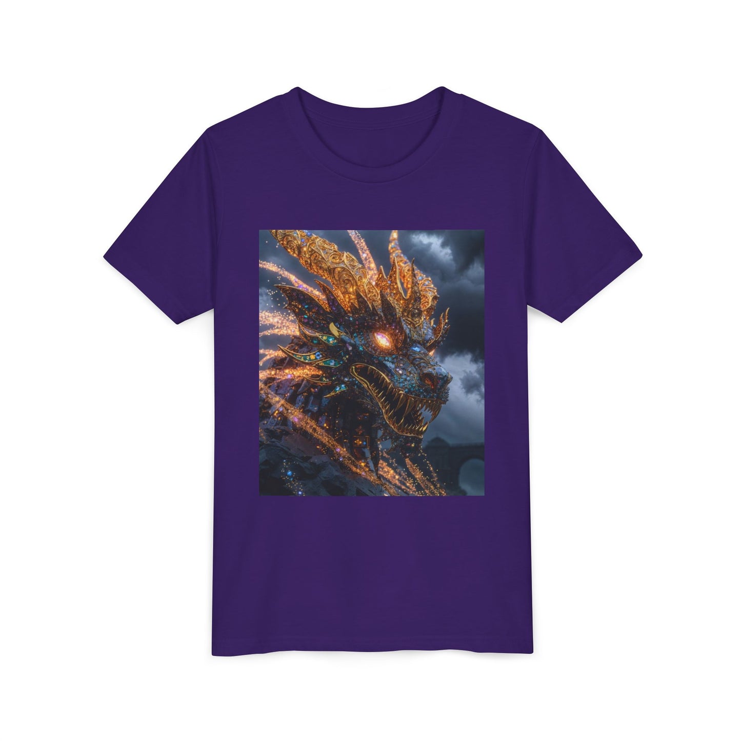 Youth Dragon Tee — Fiery Dragon Head Graphic Kids T‑Shirt