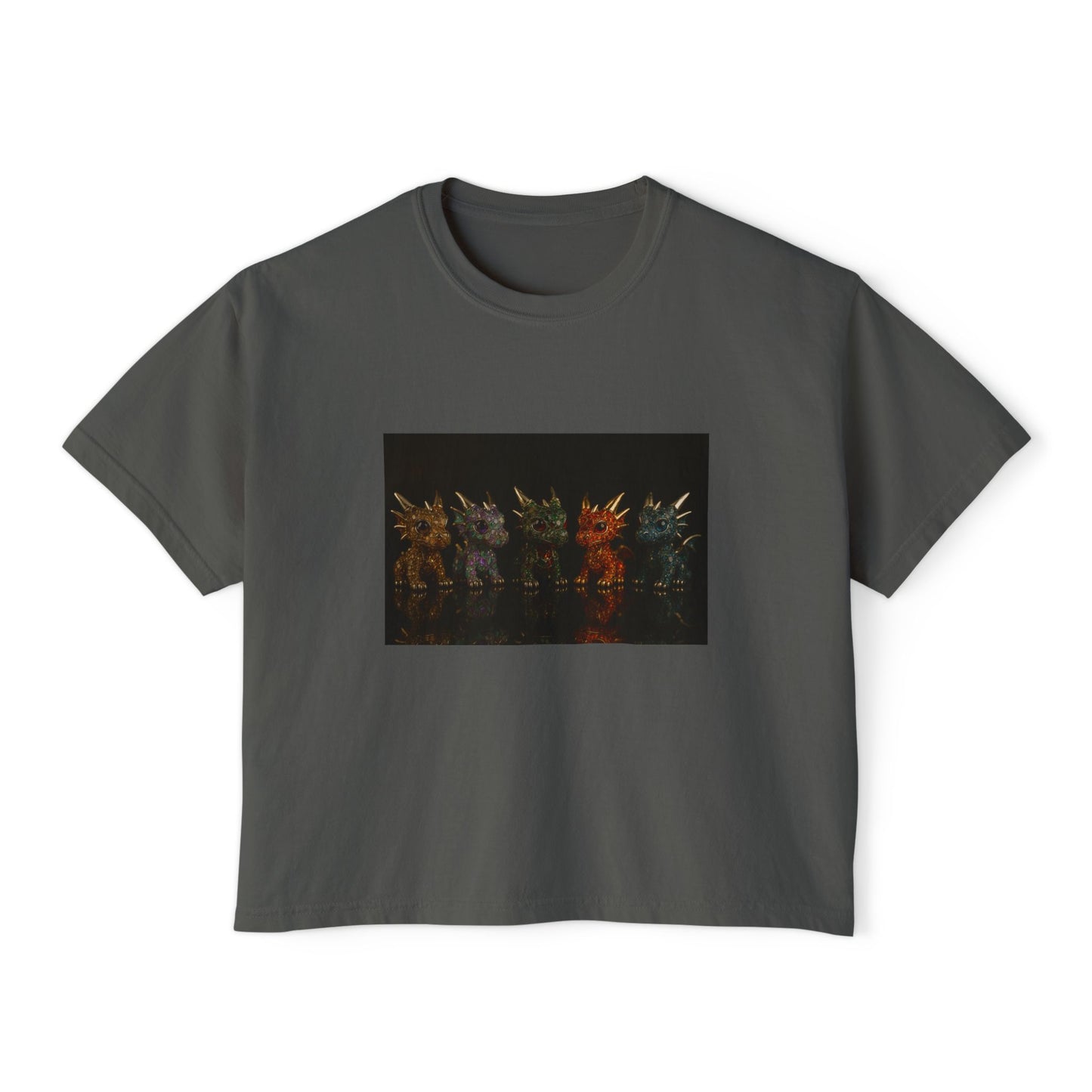Colorful Creature Women's Boxy Tee, Cute Graphic Tee, Casual Shirt, Summer Top, Gift for Gamers, Relaxed Fit T-Shirt