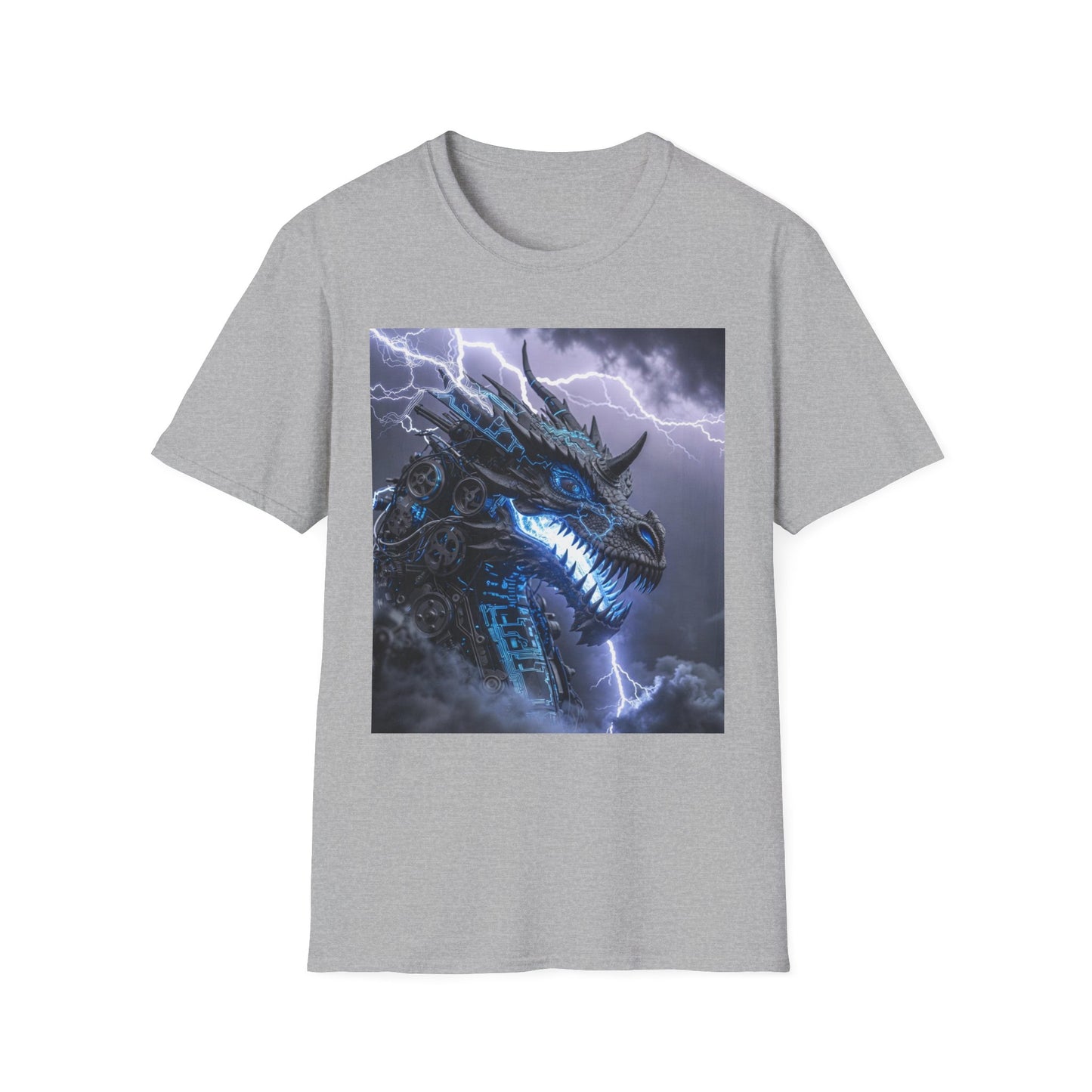 Dragon Storm T-Shirt — Electric Blue Fantasy Dragon Tee