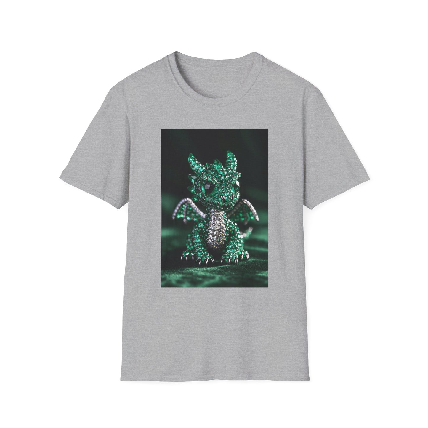 Emerald Storm Dragon T-Shirt — Neon Fantasy Dragon Graphic Tee