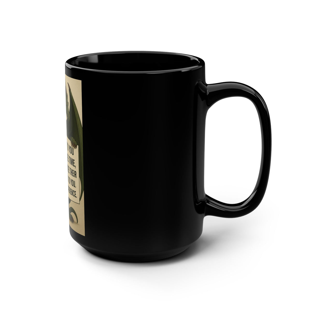An Inspirational Dragon Mug - 15oz Black Coffee Cup for Motivational Gift