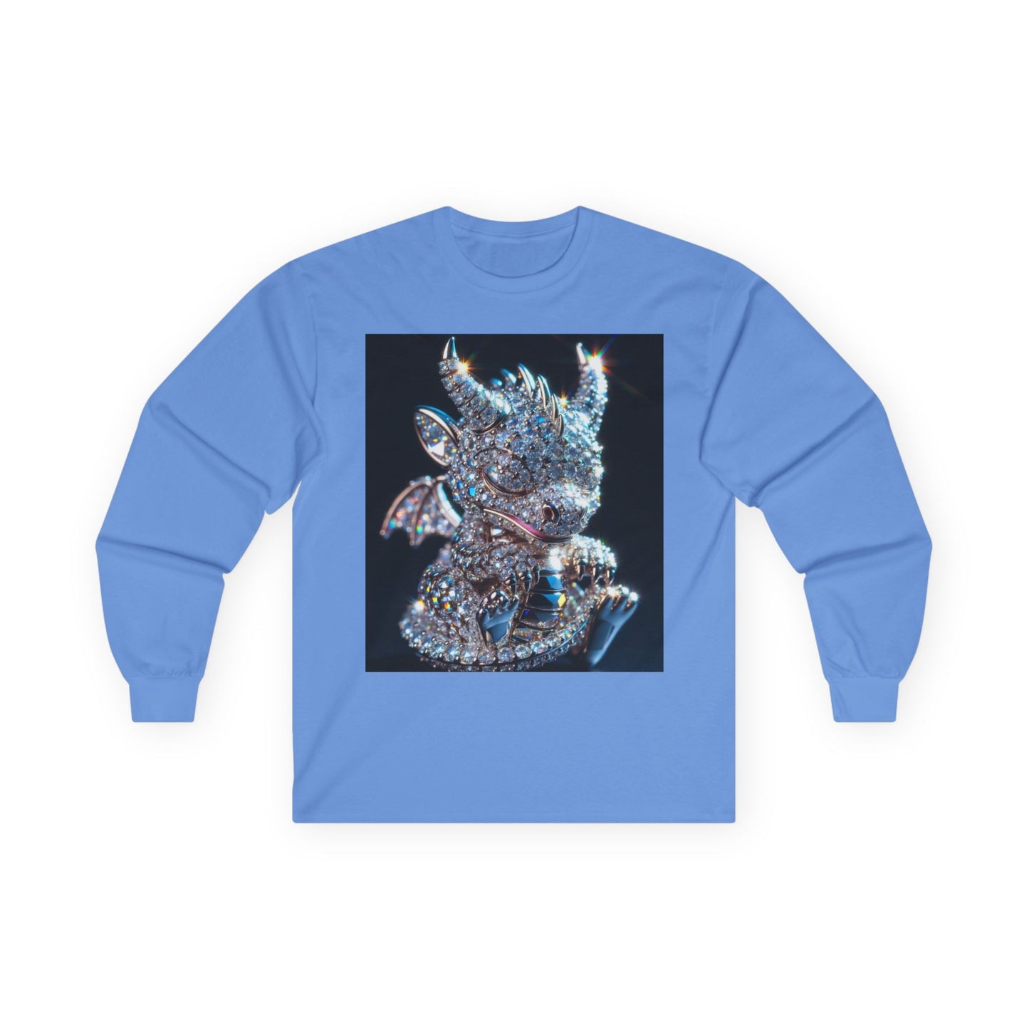 Dragon Head Long Sleeve Tee — Iridescent Fantasy Skull Graphic