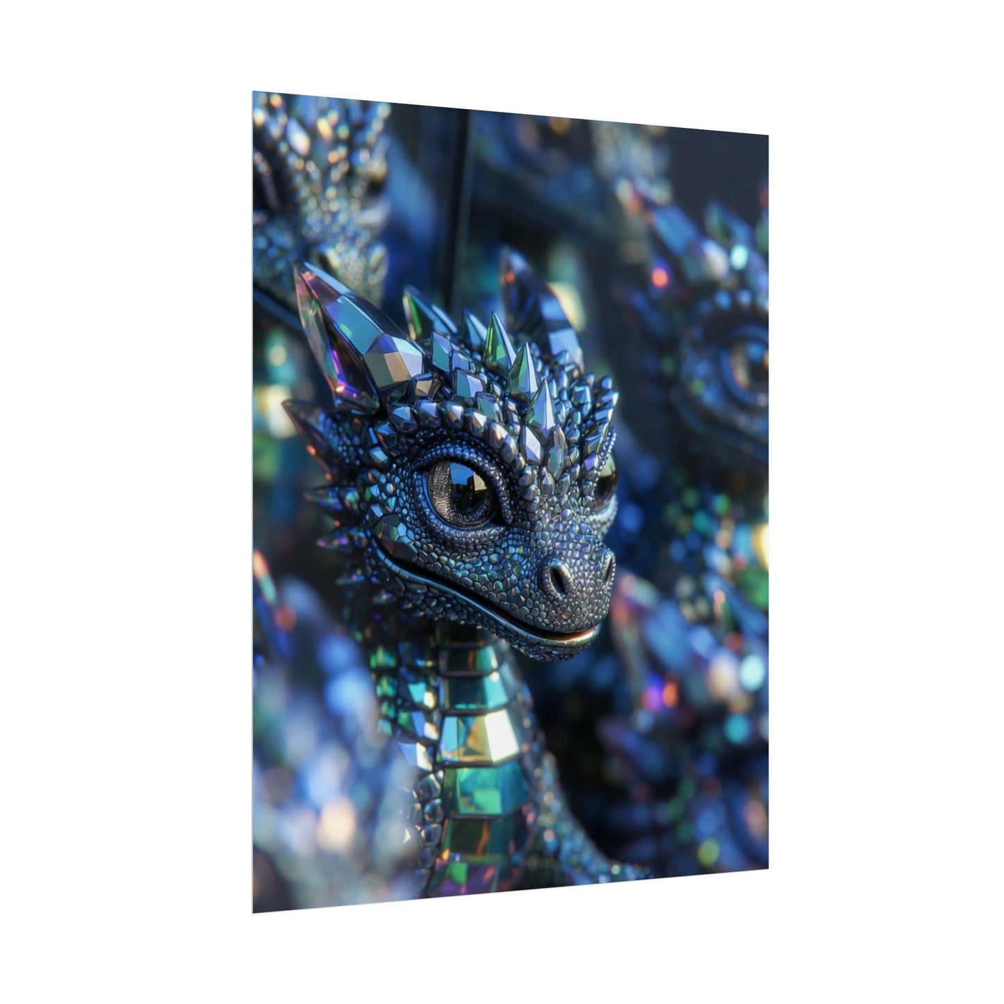 Crystal Dragon Rolled Poster — Fantasy Wall Art Print