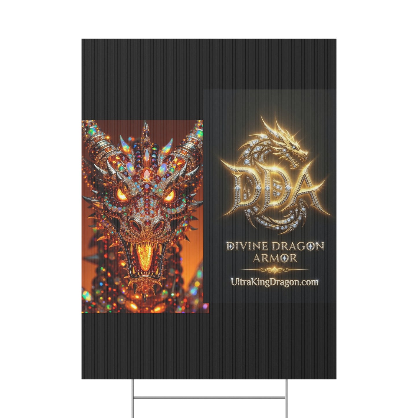 Dragon Collage Plastic Yard Sign — Mythical Fantasy Outdoor Decor