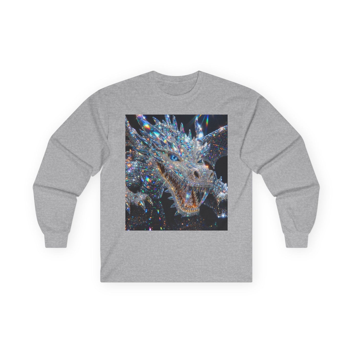 Crystal Dragon Long Sleeve Tee — Sparkling Fantasy Dragon Graphic