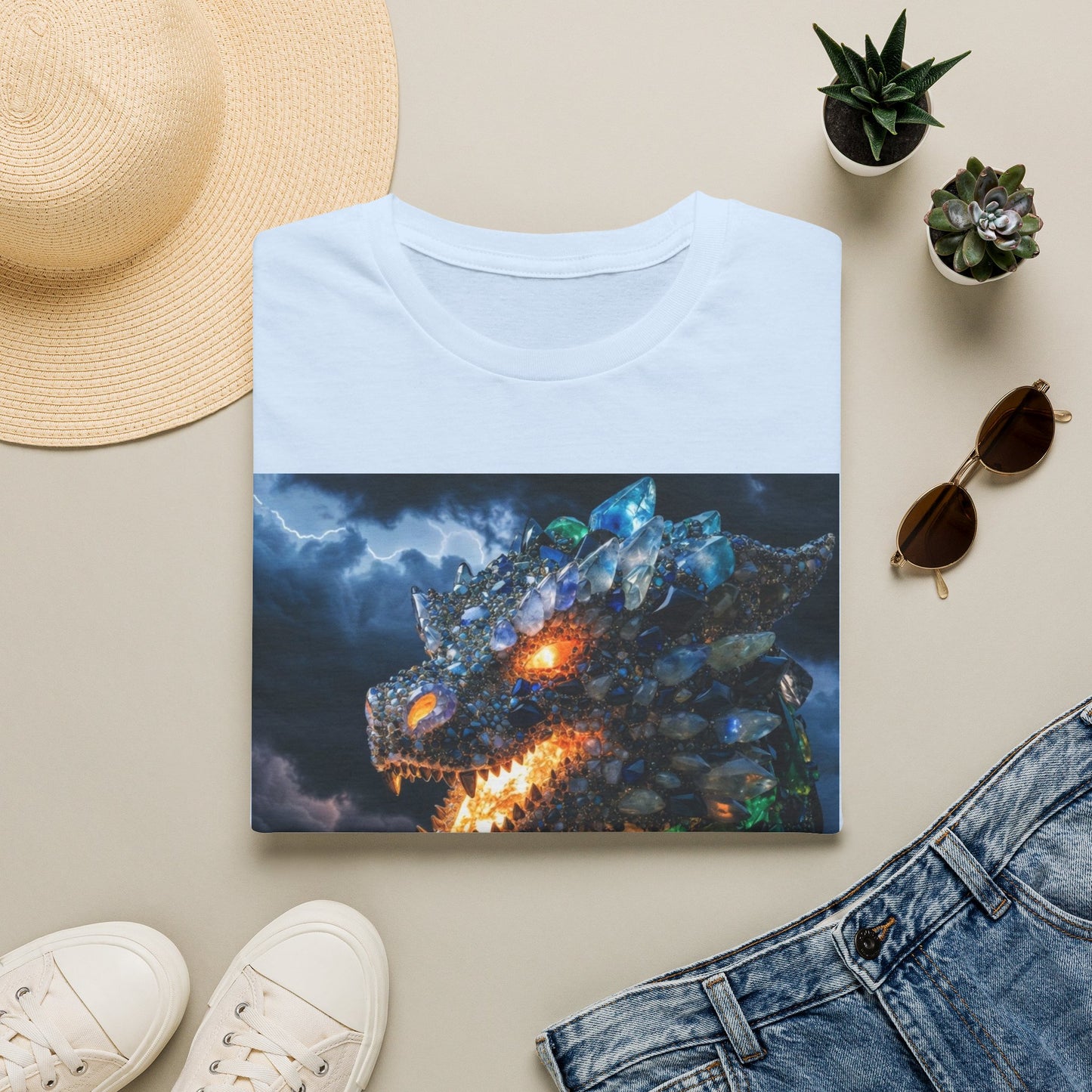 Gemstone Dragon T-Shirt — Fiery Crystal Dragon Graphic Tee