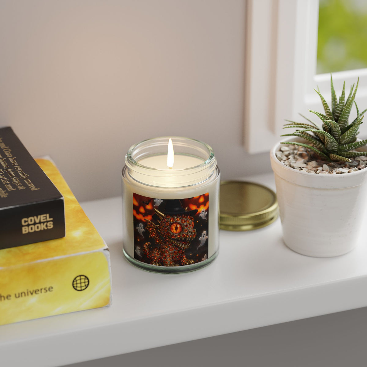 A Halloween Dragon LAVENDER AND MORE Scented Candles - Coconut Apricot Wax, Decorative Gifts, Home Fragrance, Fall Decor, Spooky Candle