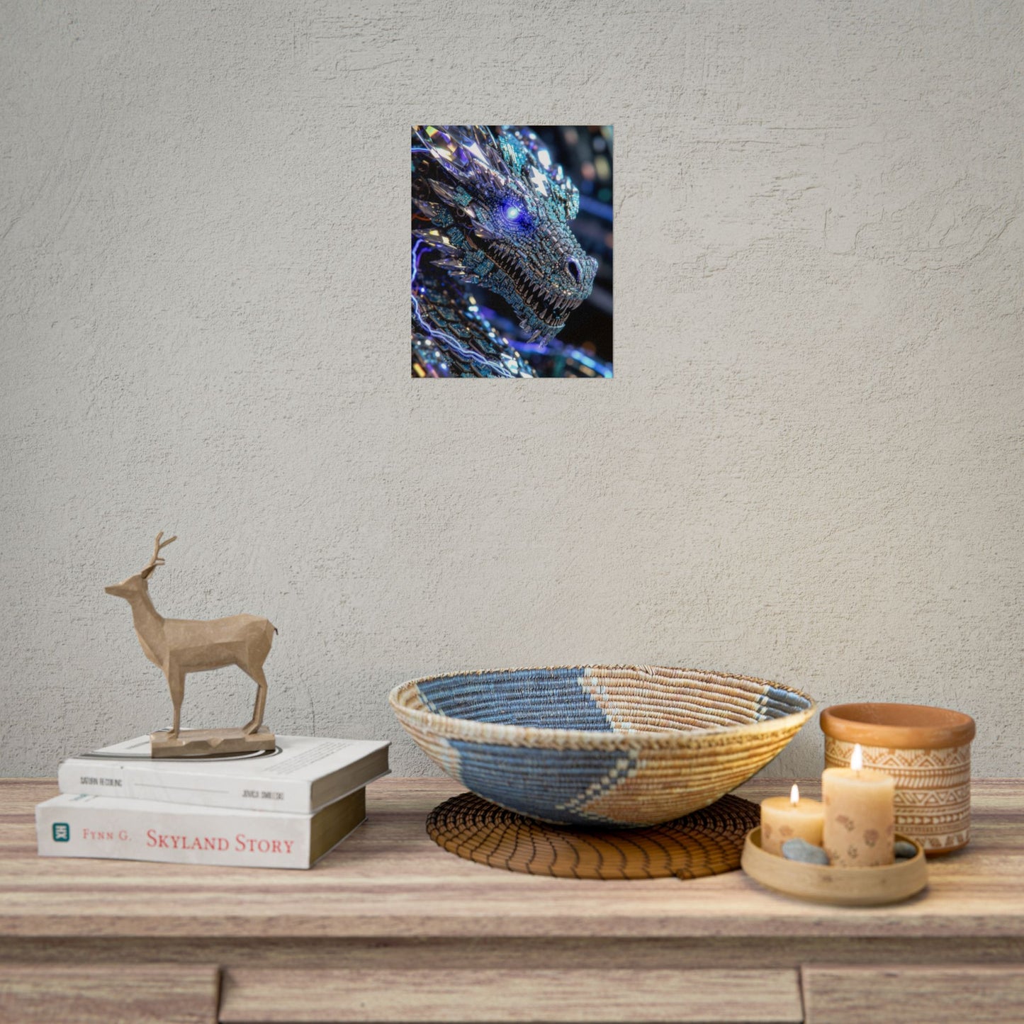 Rolled Poster — Crystal Cyber Dragon Art Print