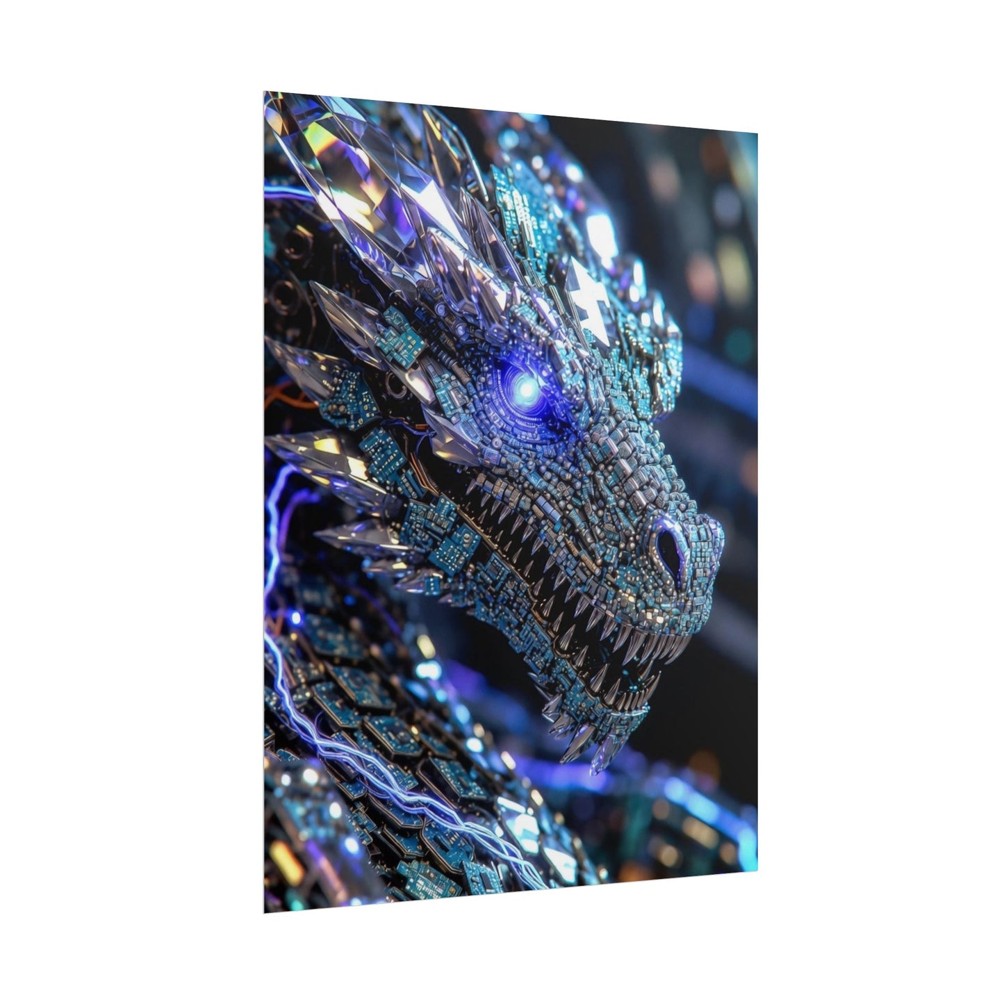 Rolled Poster — Crystal Cyber Dragon Art Print