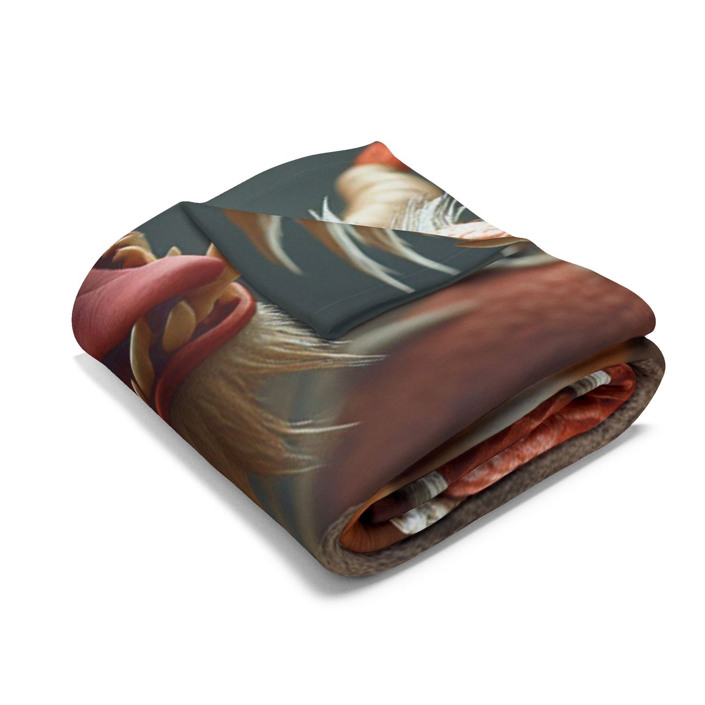 A Cozy Arctic Fleece Blanket with Dragon and Dog Design – Perfect for Animal Lovers