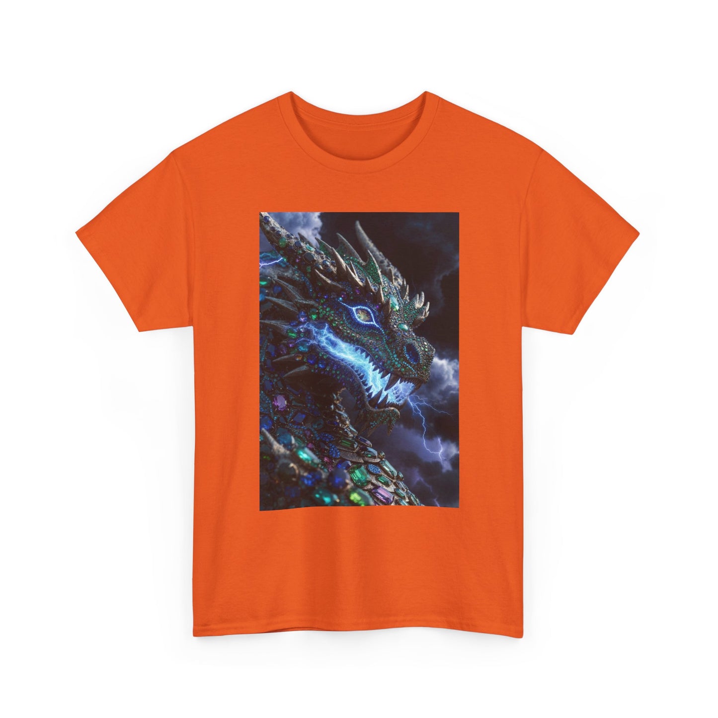 Dragon Portrait T‑Shirt — Neon Blue Fantasy Dragon Graphic Tee