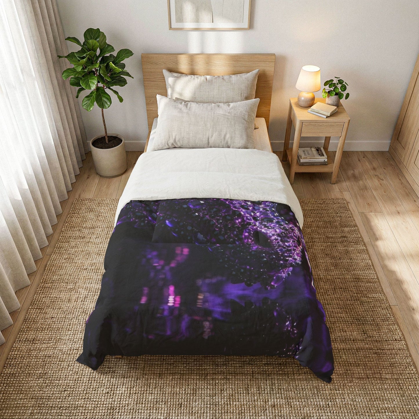 Purple Galaxy Abstract Cotton Comforter