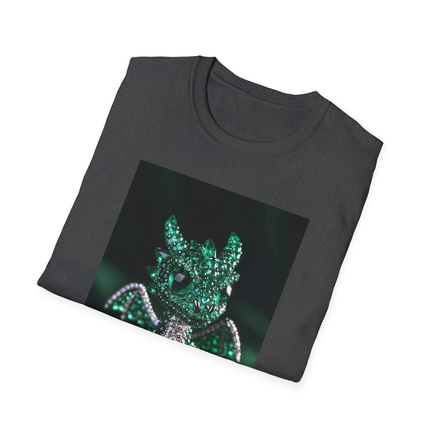 Emerald Storm Dragon T-Shirt — Neon Fantasy Dragon Graphic Tee