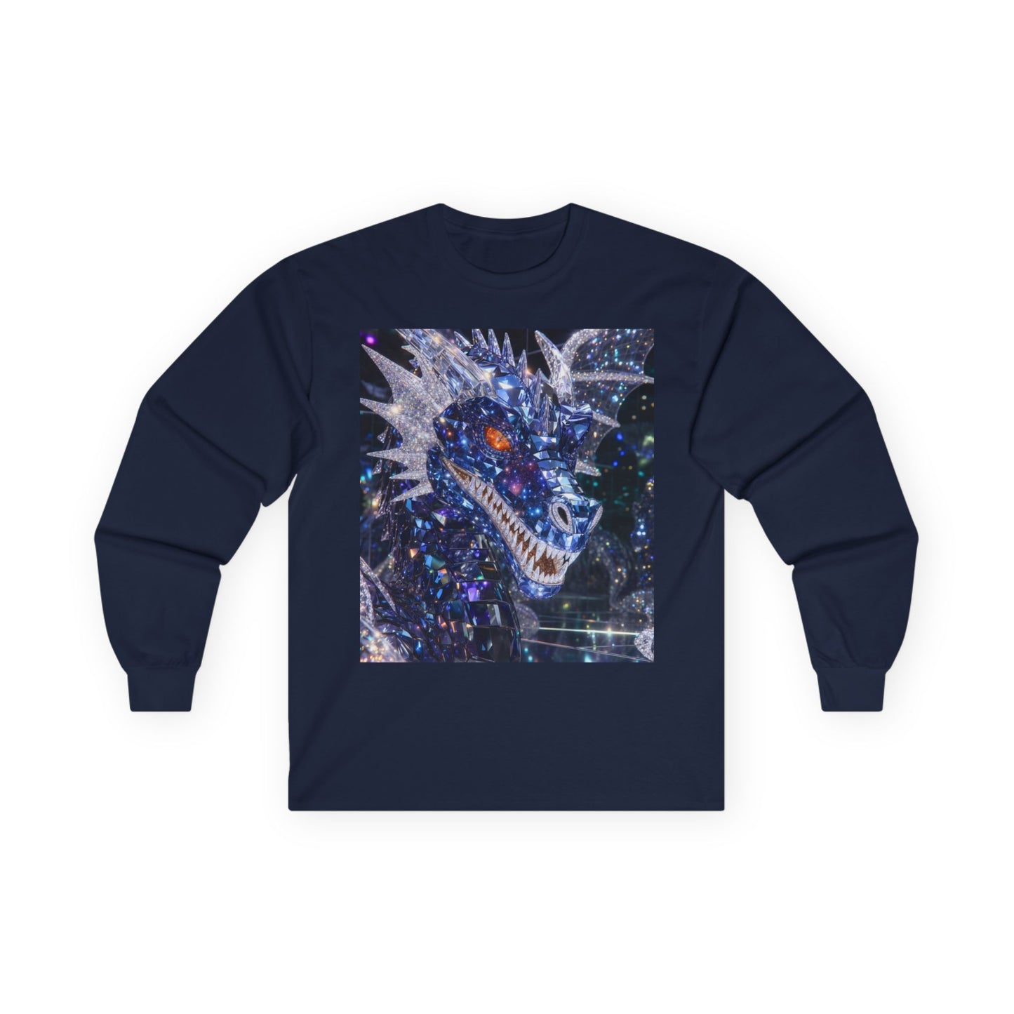 Cosmic Dragon Long Sleeve Tee — Neon Galaxy Dragon Graphic