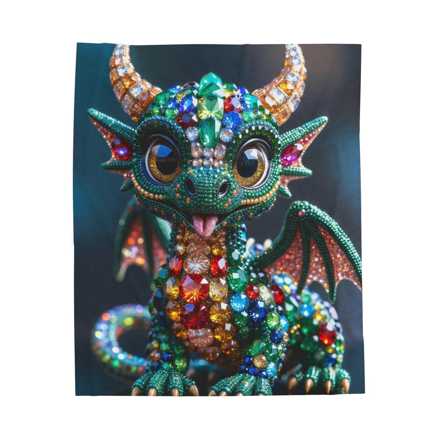 Sparkling Gem Dragon Velveteen Plush Blanket — Cozy Decorative Throw for Kids & Fantasy Fans