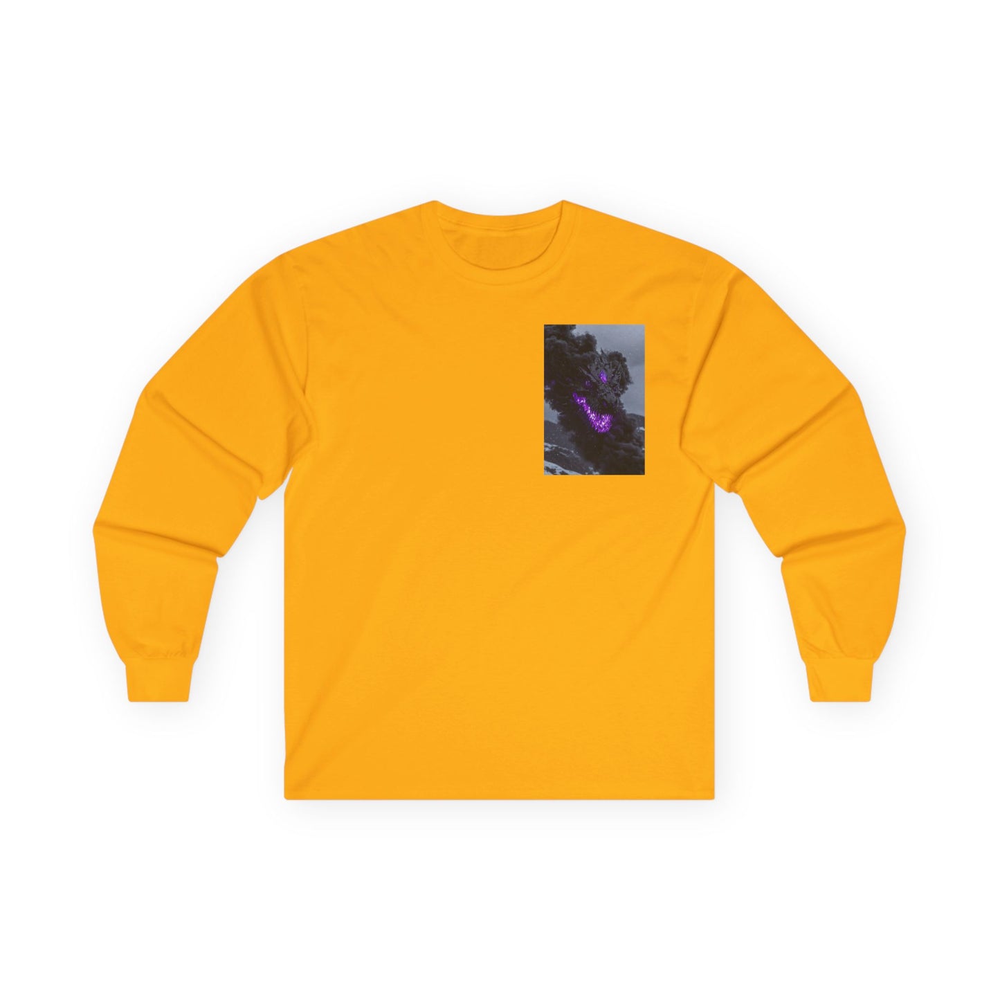 Galaxy DRAGON Pocket Long Sleeve Tee — Purple Nebula Chest Design