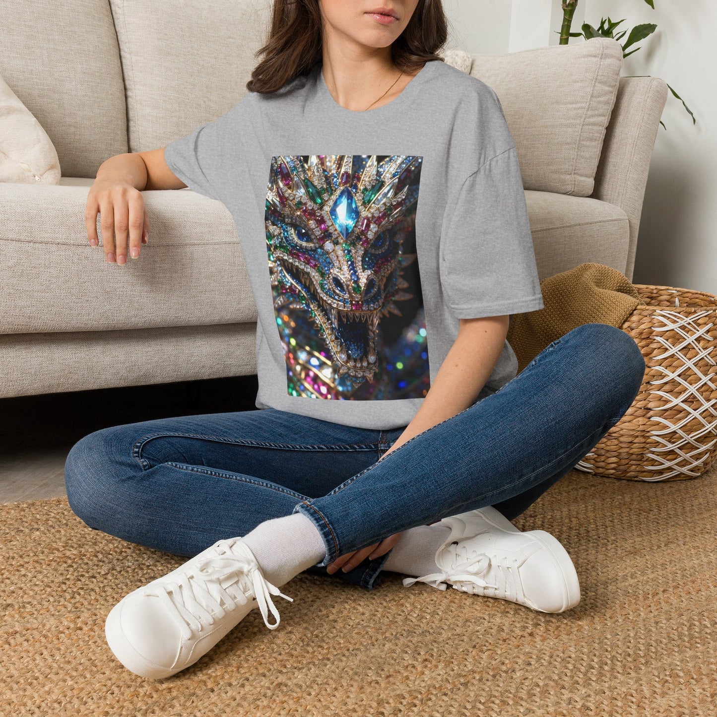 # 1 Dragon selling Gemstone Mask T-Shirt — Jewel-Encrusted Festival Tee