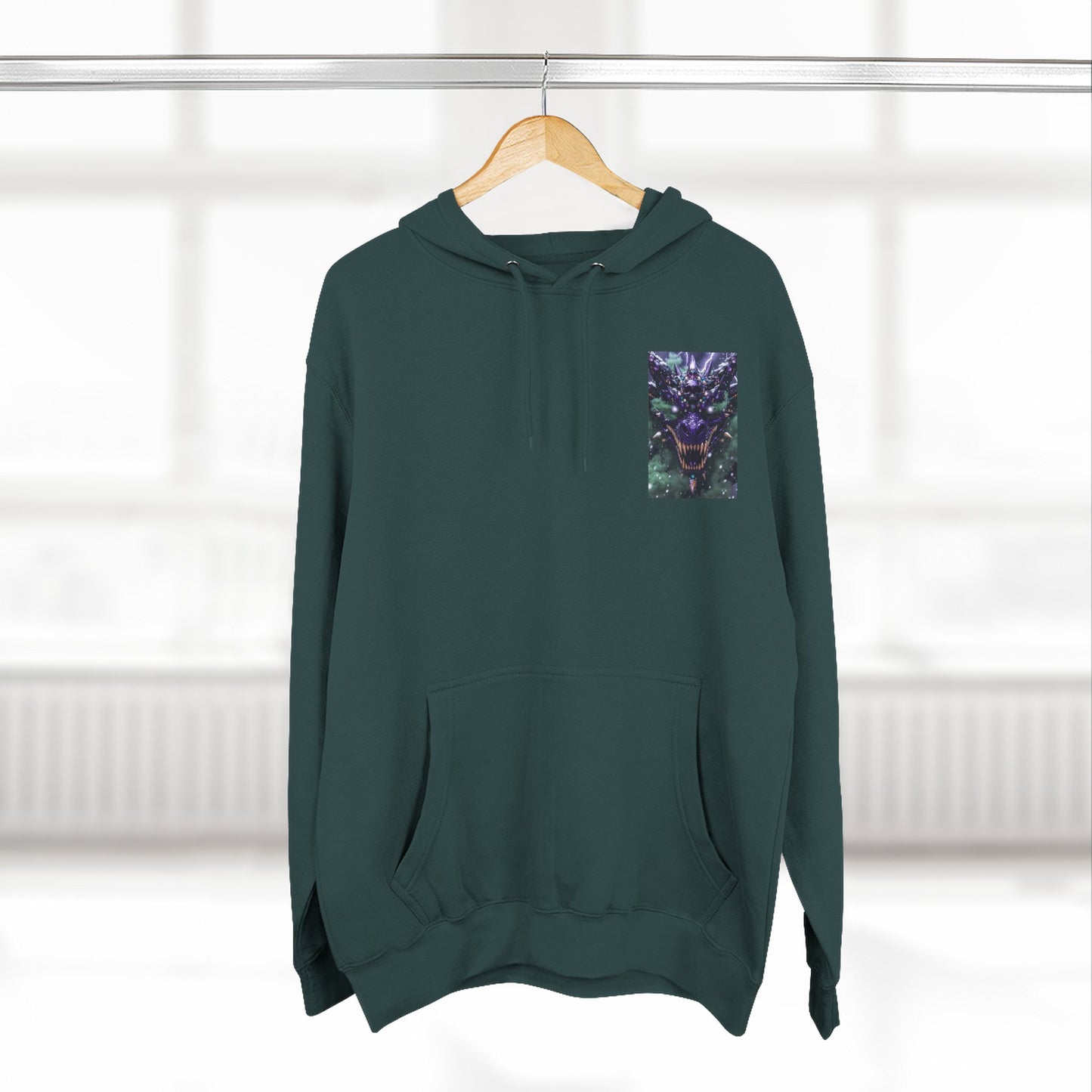A Mystic Cosmic 🐉 Hoodie — Astral Galaxy Cat Chest Print Fleece Hoodie