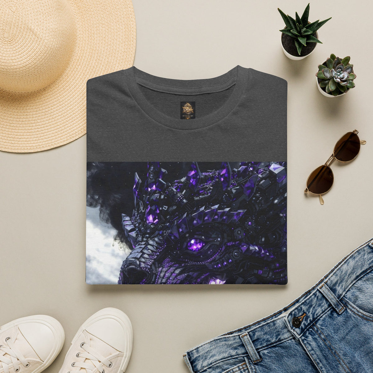 A Purple Dragon Skull T-Shirt — Divine Dragon Armor Logo Tee