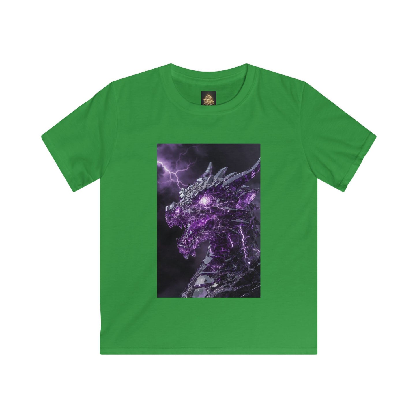 Kids Dragon Tee — Purple Lightning Dragon Graphic T-Shirt for Boys & Girls
