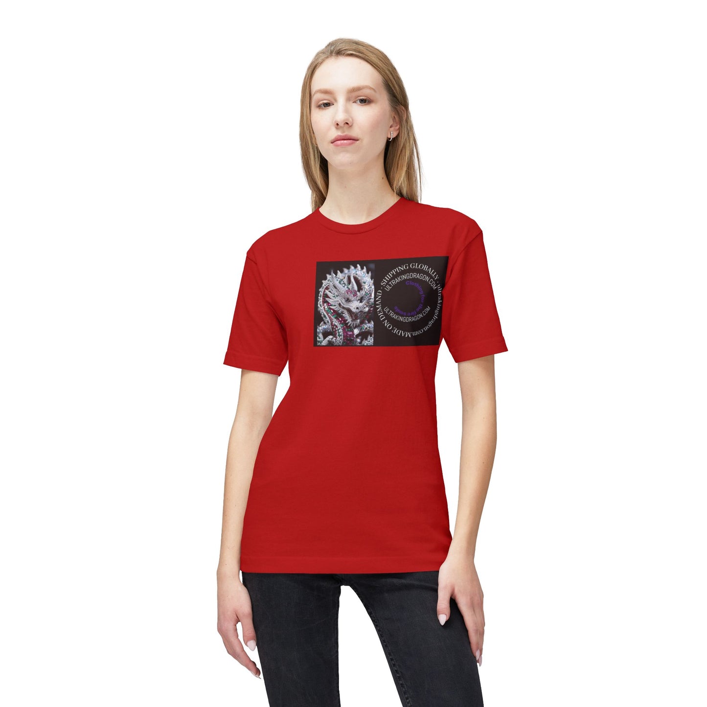 Dragon Heart T-Shirt — Floral Dragon Illustration with Circular Text
