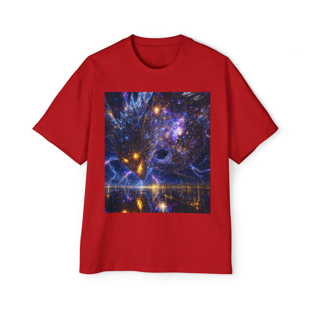 A Men's Oversized Cosmic Art Tee - Unique Space Graphic T-Shirt for Casual Wear, Sci-Fi Lovers, Gift for Birthdays, Festivals, Art Enthusiasts