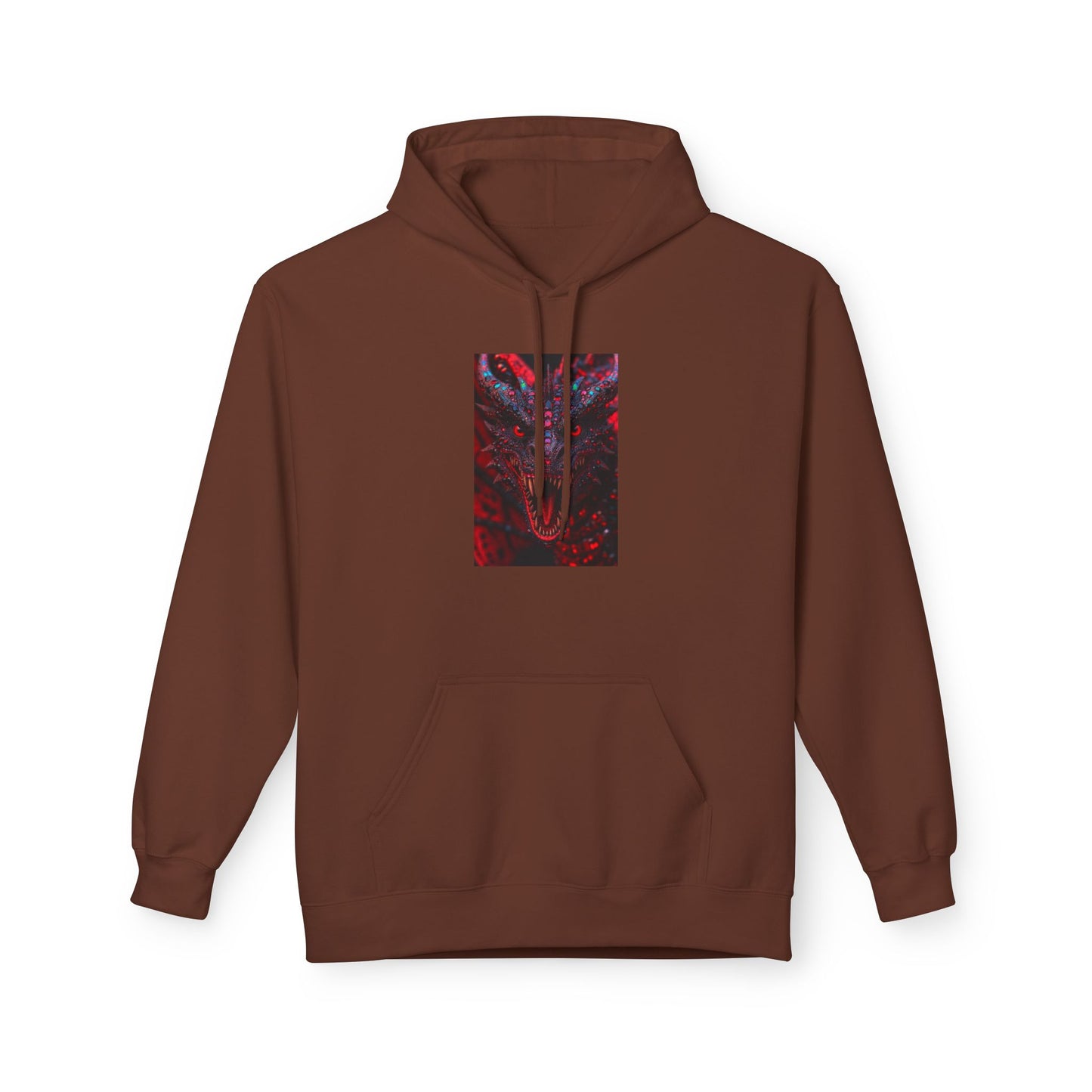 Abstract Red Dragon Marble Hoodie — Minimal Center Art Pullover