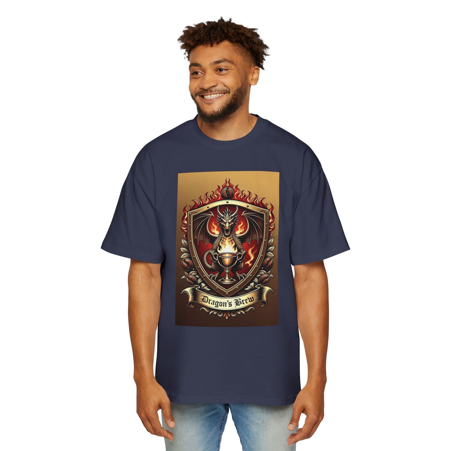 Dragons Brew Graphic Tee — “Dragon’s Brew” Medieval Fantasy Men’s T‑Shirt