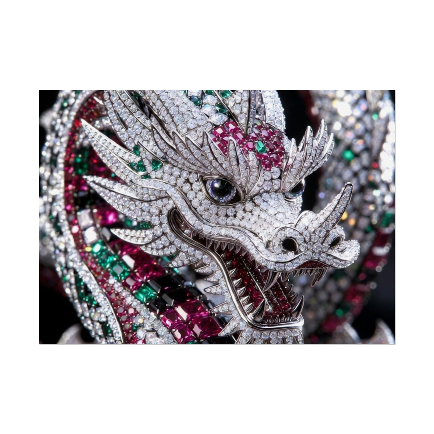 Dragon Jewel Poster — Luxury Gemstone Dragon Wall Art (Rolled Poster)