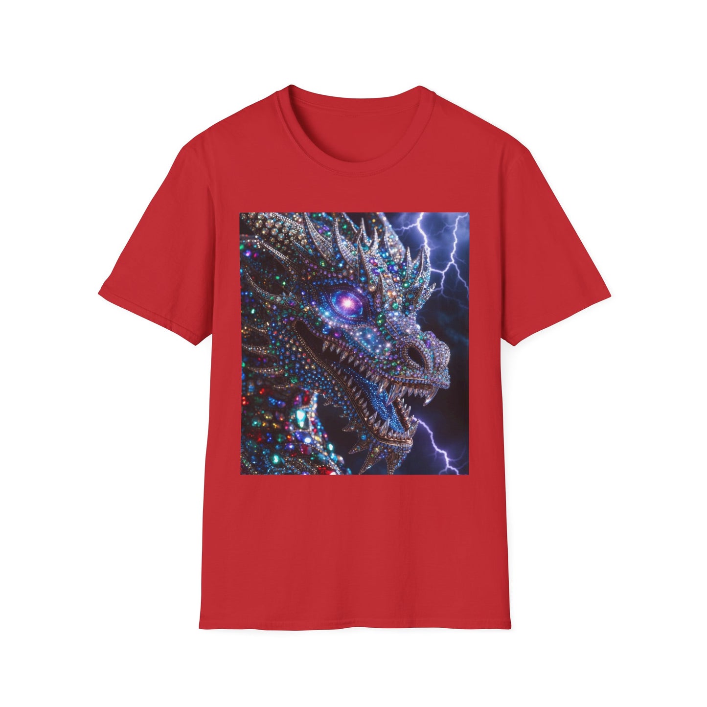 Dragon Lightning T-Shirt — Neon Crystal Fantasy Graphic Tee