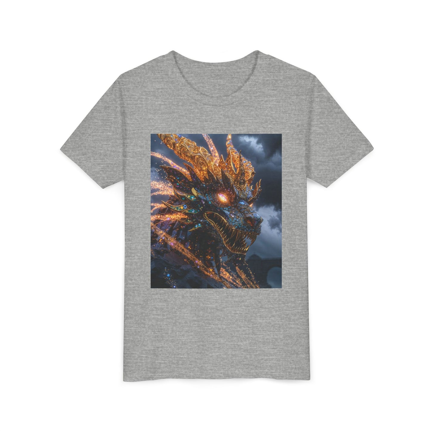 Youth Dragon Tee — Fiery Dragon Head Graphic Kids T‑Shirt