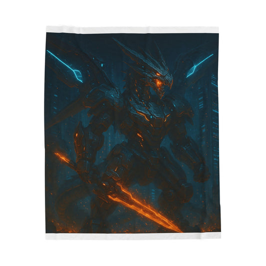 Plush Blanket - Futuristic Dragon Design