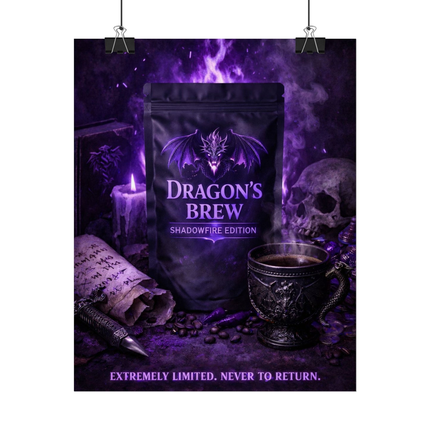 Rolled Poster — "Dragon’s Brew: Shadowfire Edition" Fantasy Poster