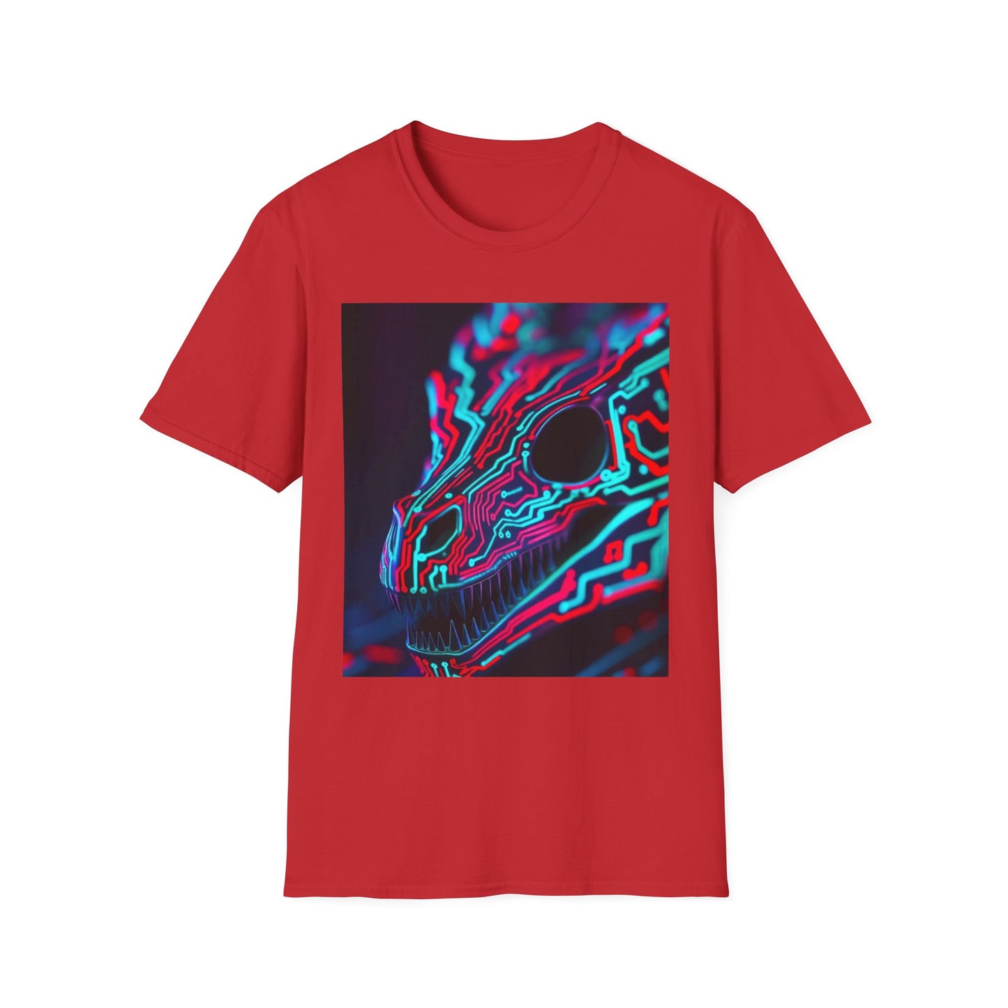 Neon Cyber Skull T-Shirt — Vaporwave Glitch Art Tee