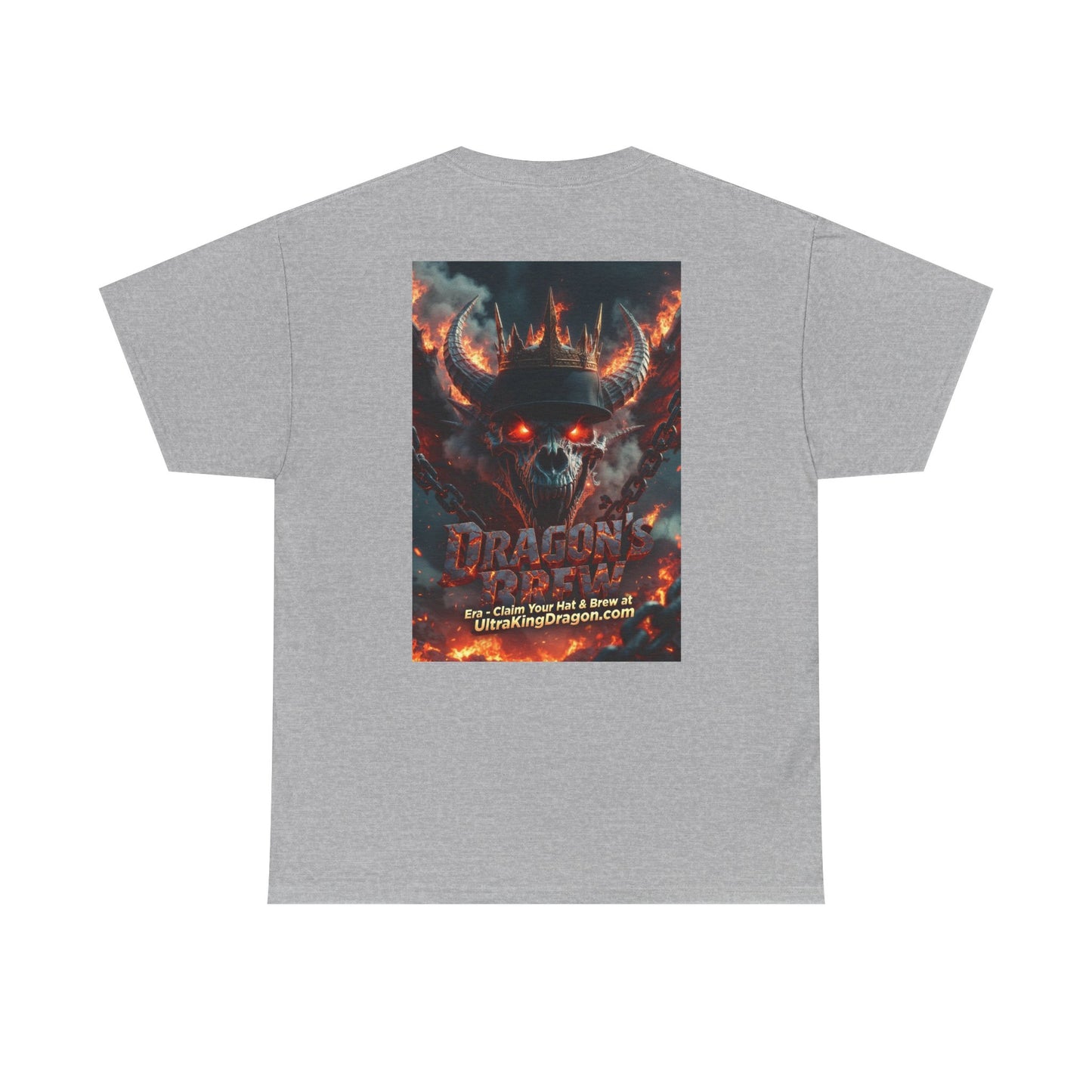 T-Shirt — "Dragon's Brew" Fiery Skull Graphic Tee