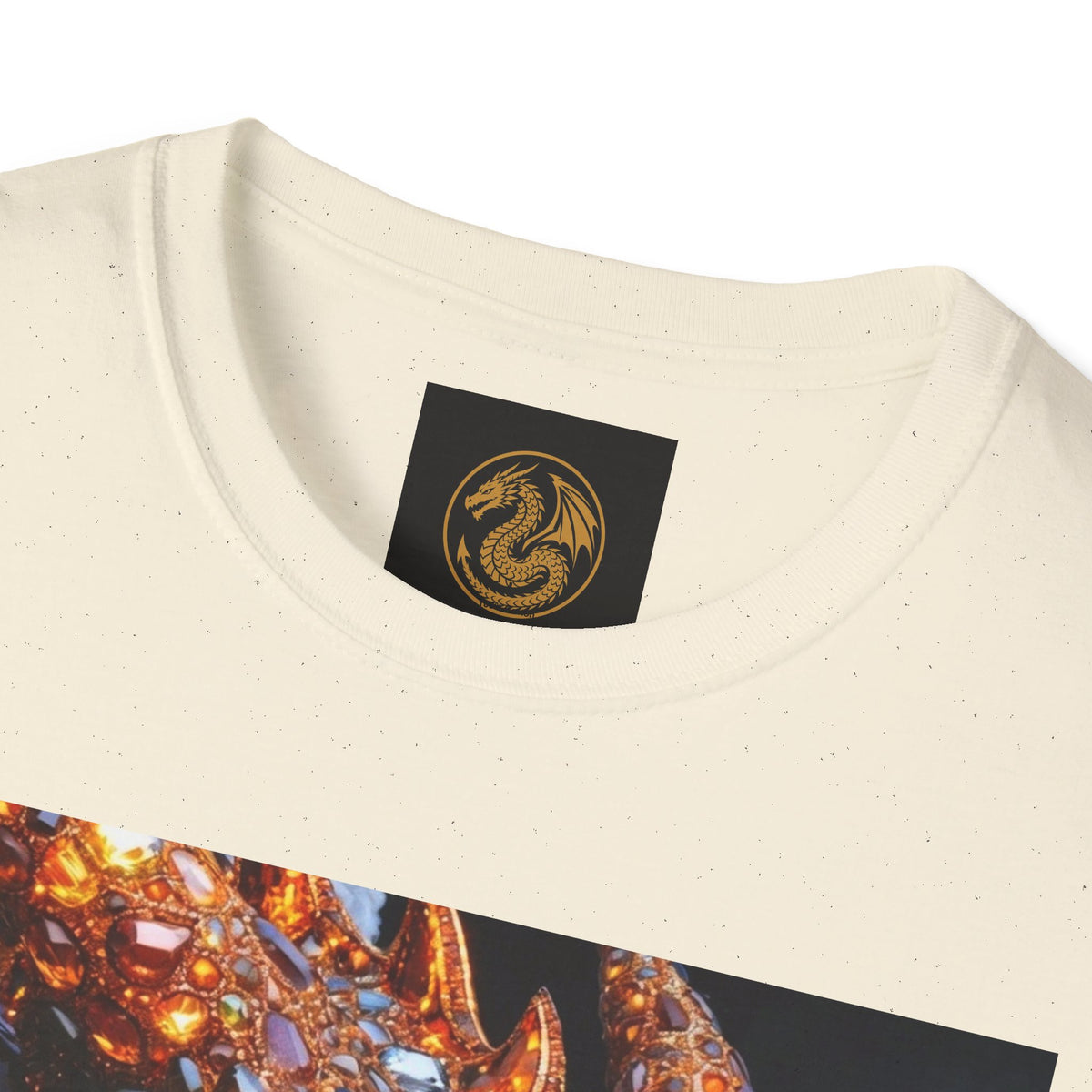 A Gemstone Dragon Head Graphic T-Shirt — Fiery Fantasy Scaly Creature Design