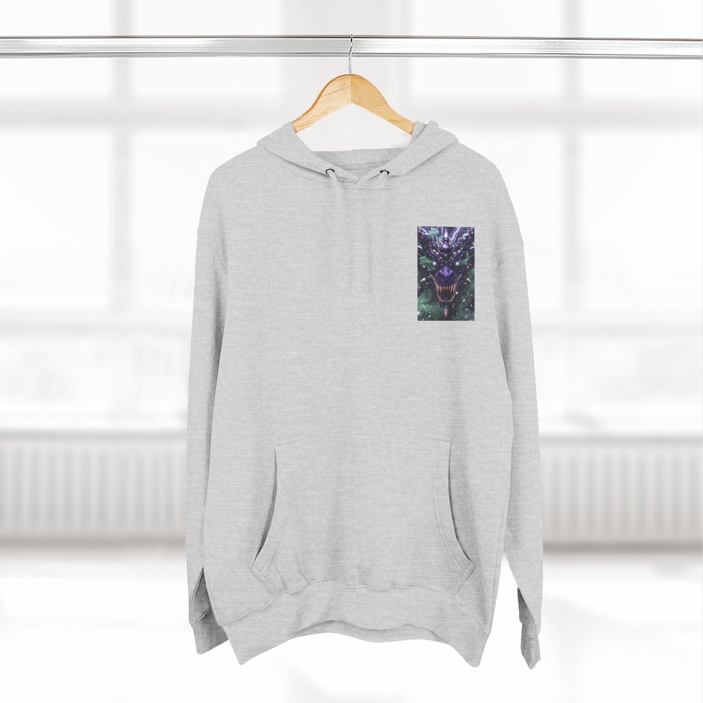 A Mystic Cosmic 🐉 Hoodie — Astral Galaxy Cat Chest Print Fleece Hoodie