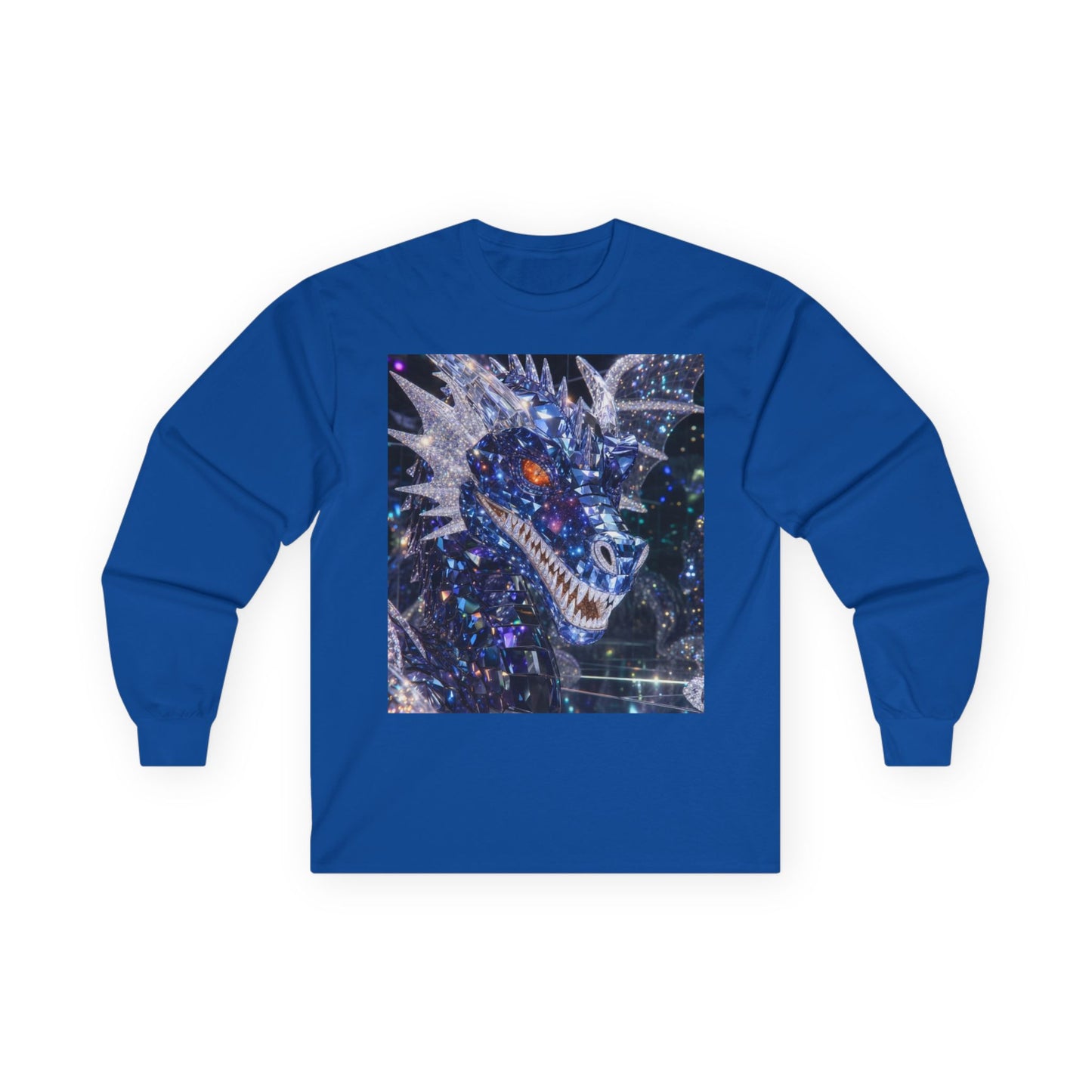 Cosmic Dragon Long Sleeve Tee — Neon Galaxy Dragon Graphic