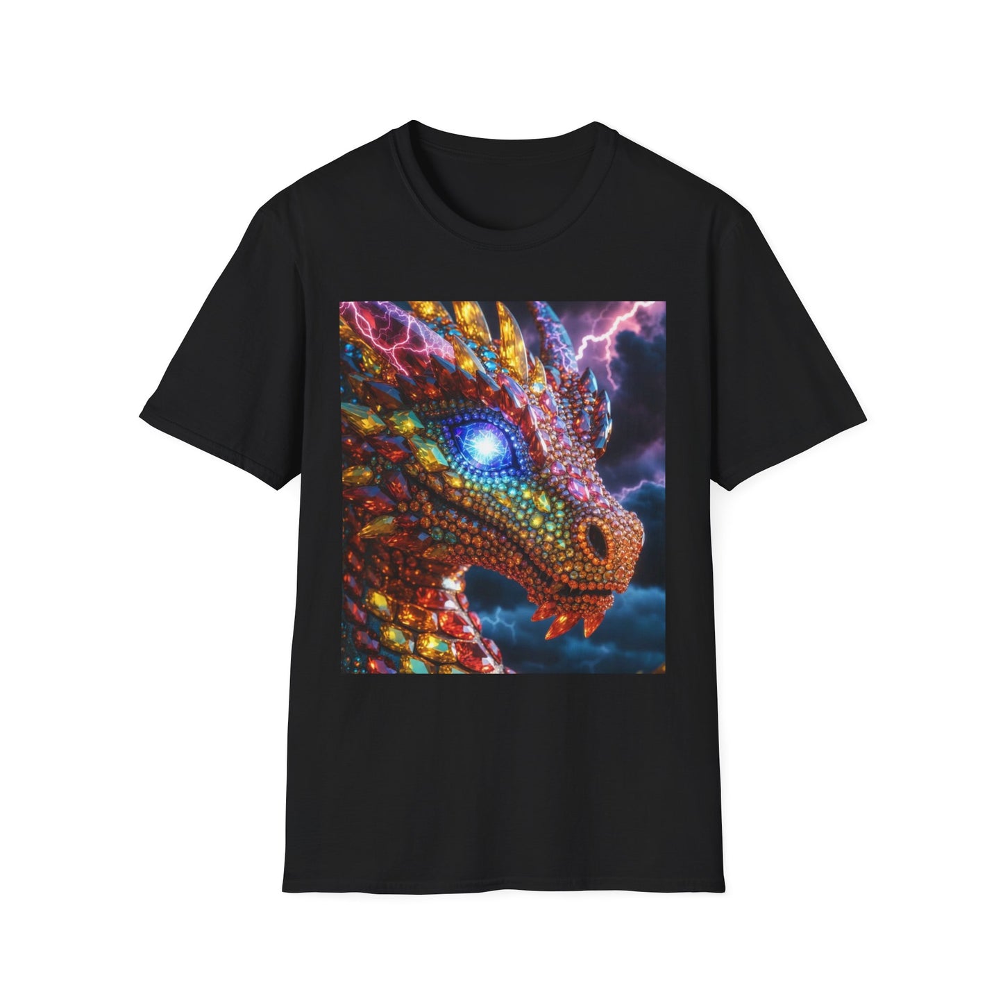 Dragon Head T-Shirt — Colorful Lightning Fantasy Graphic Tee