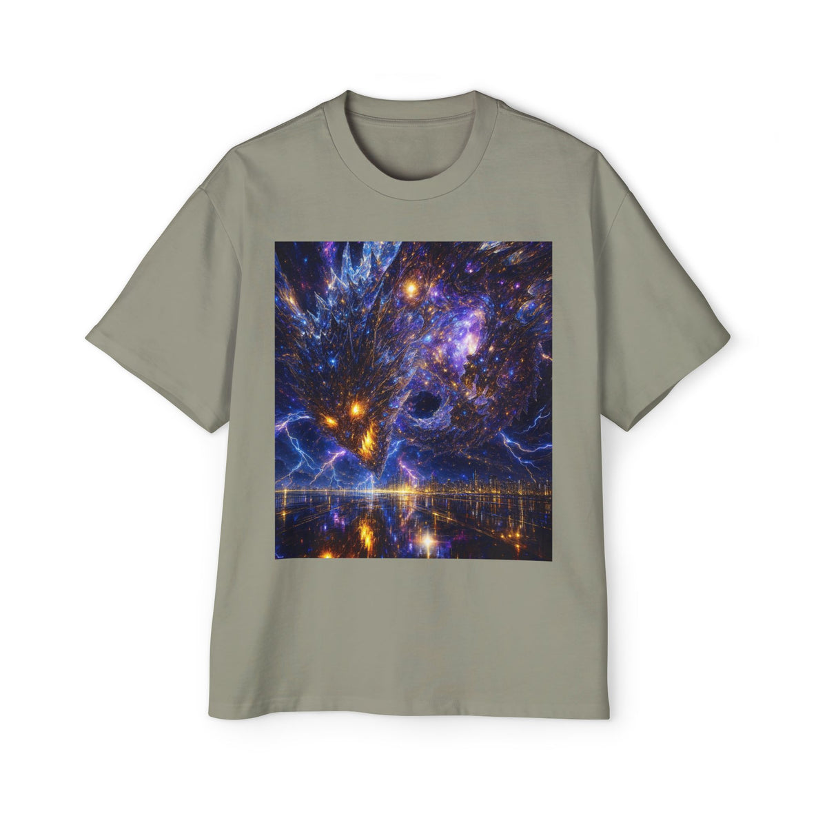 A Men's Oversized Cosmic Art Tee - Unique Space Graphic T-Shirt for Casual Wear, Sci-Fi Lovers, Gift for Birthdays, Festivals, Art Enthusiasts