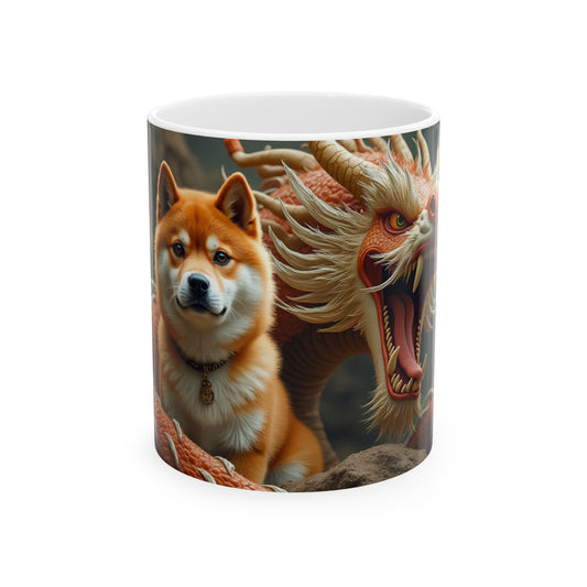 Mug Shiba and Dragon Best Friend